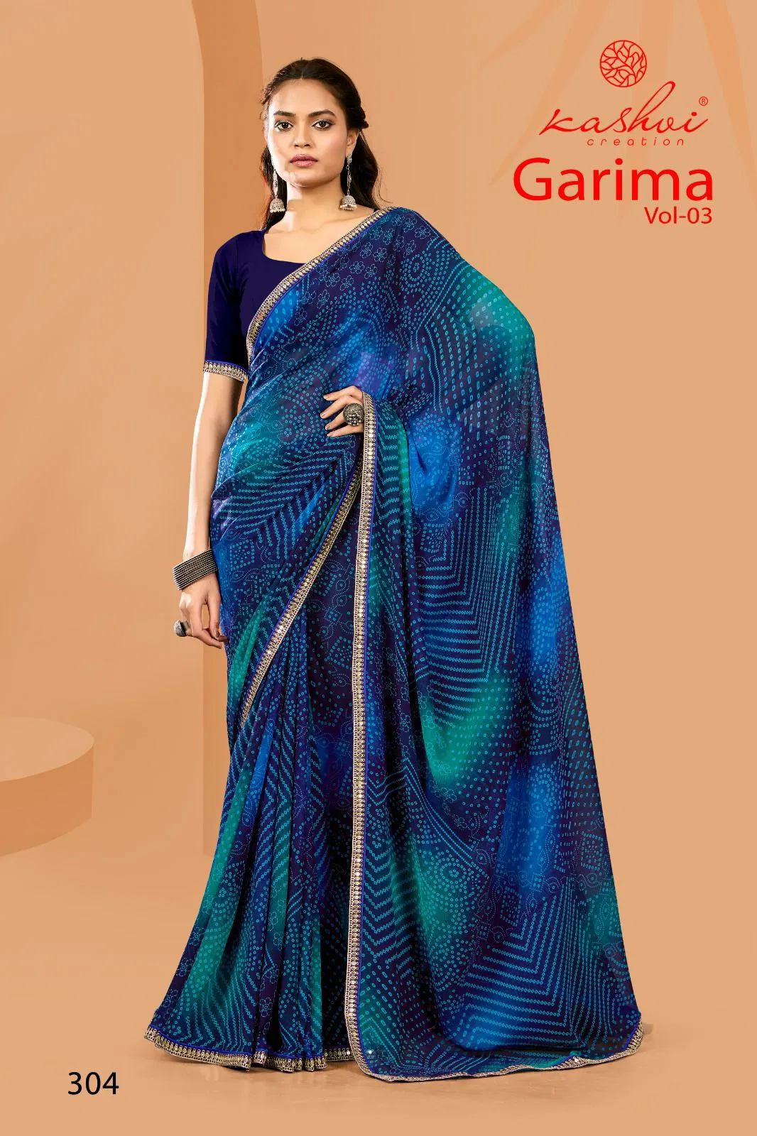 Garima Vol 3 By Kashvi Georgette Bandhej Printed Saree Orders In India